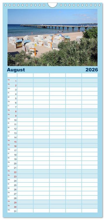 Produktbild: Familienplaner 2026 - Timmendorfer Strand mit 5 Spalten (Wandkalender, 21 x 45 cm) CALVENDO