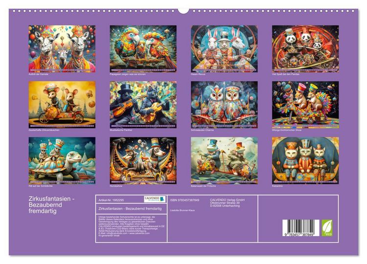 Produktbild: Zirkusfantasien - Bezaubernd fremdartig (hochwertiger Premium Wandkalender 2026 DIN A2 quer), Kunstdruck in Hochglanz