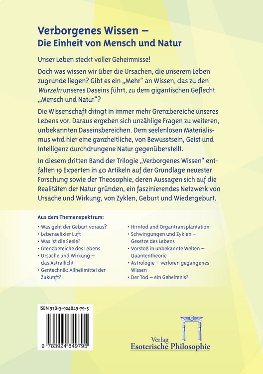 Produktbild: Verborgenes Wissen - Die Einheit von Mensch und Natur