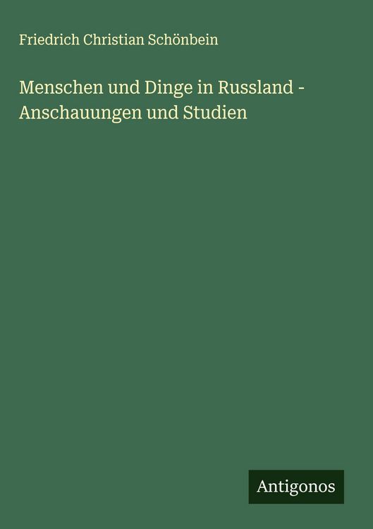 Produktbild: Menschen und Dinge in Russland - Anschauungen und Studien
