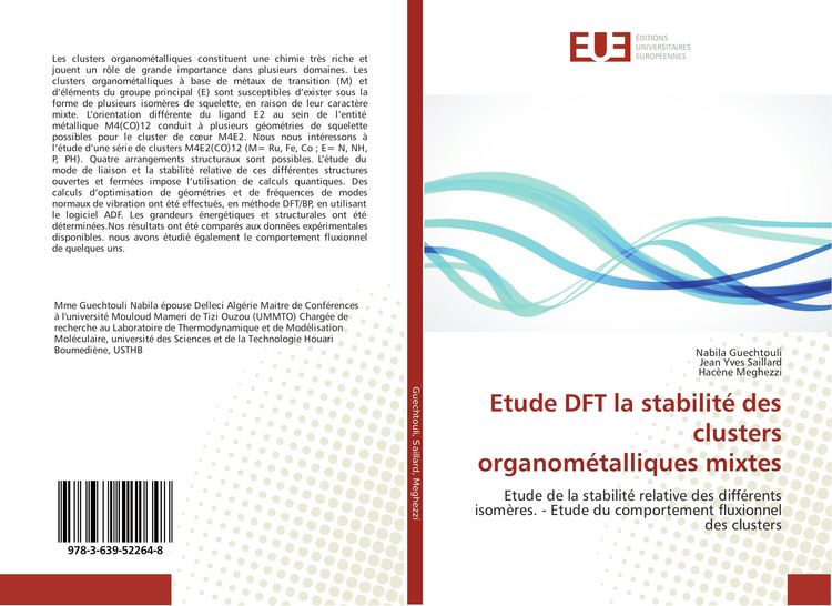 Produktbild: Etude DFT la stabilit&eacute; des clusters organom&eacute;talliques mixtes