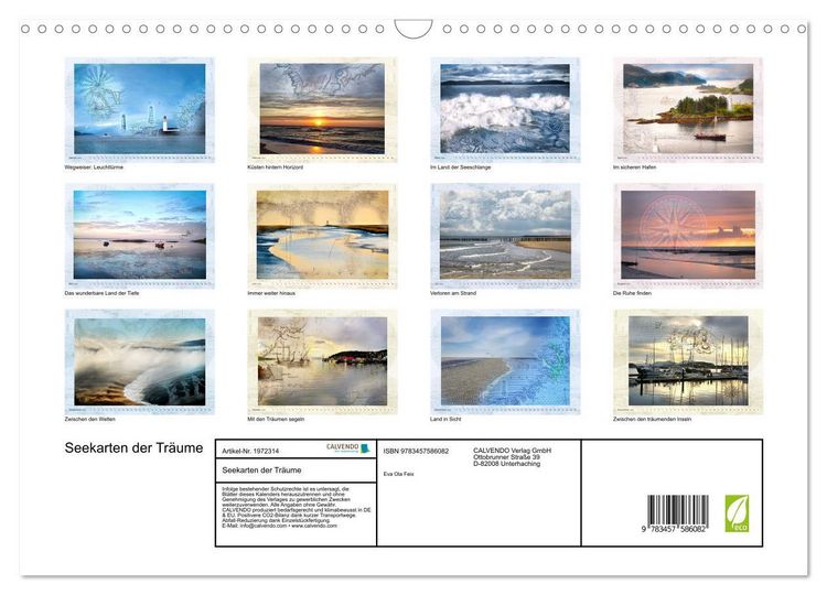 Produktbild: Seekarten der Tr&auml;ume (Wandkalender 2026 DIN A3 quer), CALVENDO Monatskalender