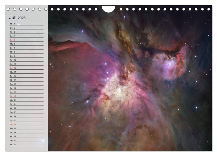 Produktbild: Universum. Farbenpracht der Gasnebel (Wandkalender 2026 DIN A4 quer), CALVENDO Monatskalender