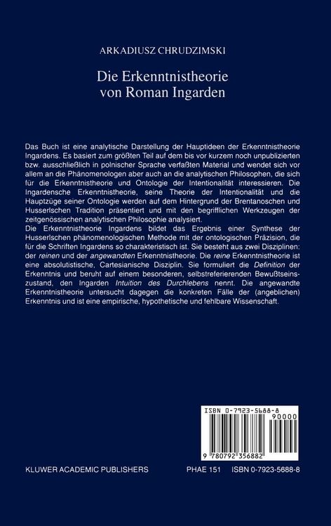 Produktbild: Die Erkenntnistheorie von Roman Ingarden
