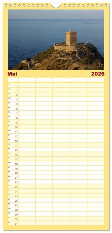 Produktbild: Familienplaner 2026 - Reisen ans Meer mit 5 Spalten (Wandkalender, 21 x 45 cm) CALVENDO