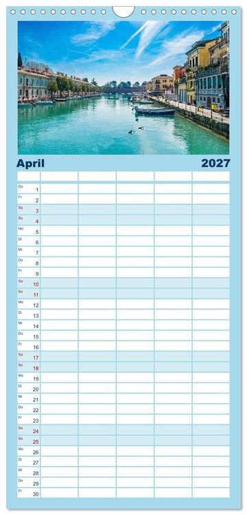 Produktbild: Familienplaner 2027 - Traumziel am Gardasee. Peschiera del Garda mit 5 Spalten (Wandkalender, 21 x 45 cm) CALVENDO