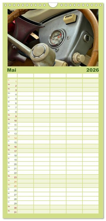 Produktbild: Familienplaner 2026 - BMW Isetta - Die Knutschkugel mit 5 Spalten (Wandkalender, 21 x 45 cm) CALVENDO