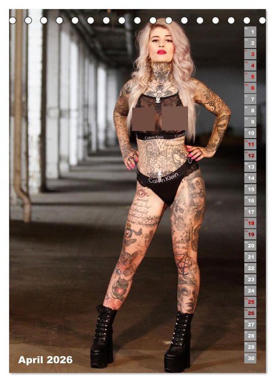 Produktbild: Beauty Tattoo Girls (Tischkalender 2026 DIN A5 hoch), CALVENDO Monatskalender