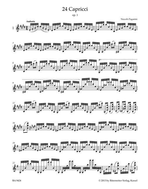 Produktbild: 24 Capricci op. 1 per Violino Solo / 24 Contradanze inglesi per Violino Solo
