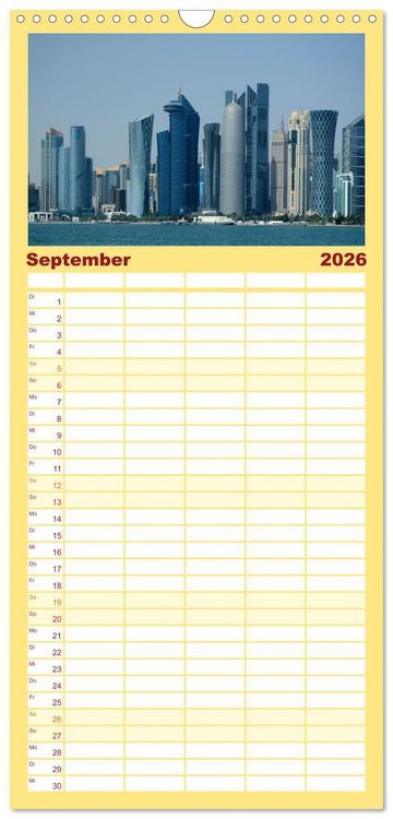 Produktbild: Familienplaner 2026 - Doha, die arabische Welt im Aufbruch mit 5 Spalten (Wandkalender, 21 x 45 cm) CALVENDO