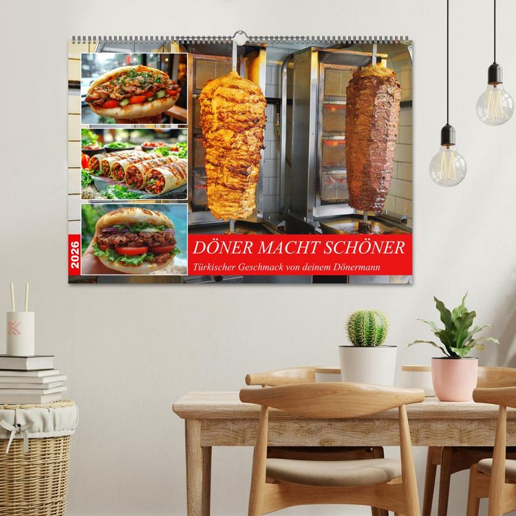 Produktbild: D&ouml;ner macht sch&ouml;ner, t&uuml;rkischer Geschmack von deinem D&ouml;nermann (Wandkalender 2026 DIN A2 quer), CALVENDO Monatskalender