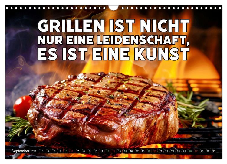 Produktbild: B wie BBQ Impressionen mit Spr&uuml;chen (Wandkalender 2026 DIN A3 quer), CALVENDO Monatskalender