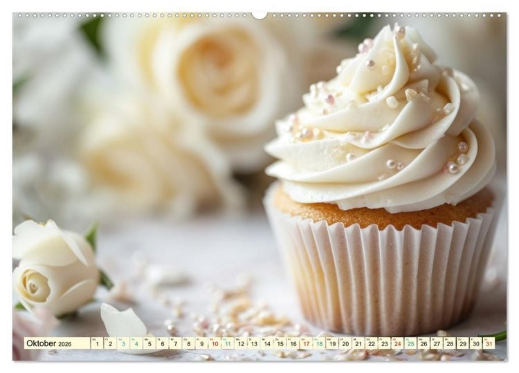 Produktbild: Cupcakes - die s&uuml;&szlig;e Verf&uuml;hrung (hochwertiger Premium Wandkalender 2026 DIN A2 quer), Kunstdruck in Hochglanz