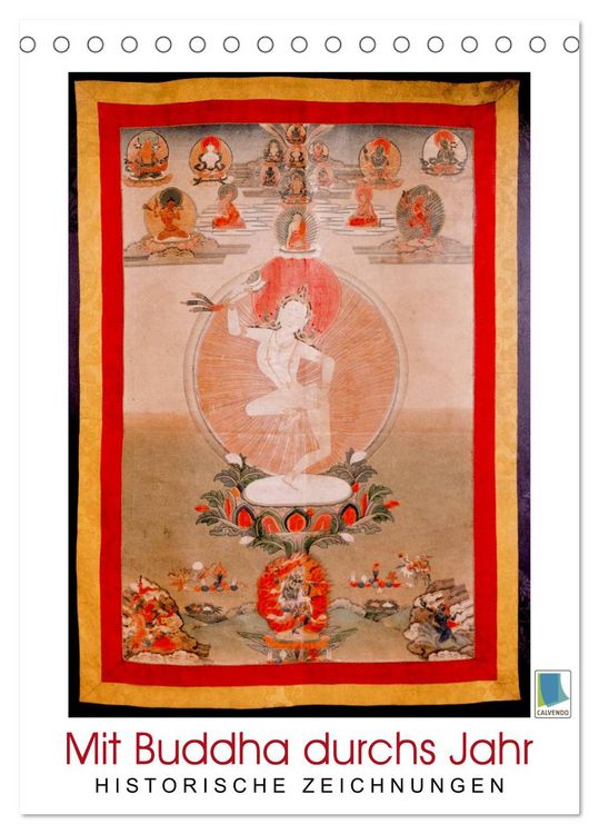 Produktbild: Mit Buddha durchs Jahr: historische Zeichnungen (Tischkalender 2026 DIN A5 hoch), CALVENDO Monatskalender