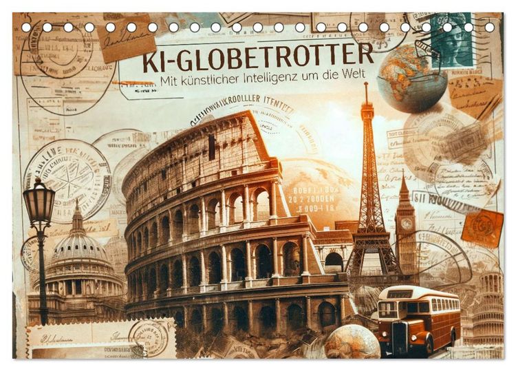 Produktbild: KI-Globetrotter: Mit k&uuml;nstlicher Intelligenz um die Welt (Tischkalender 2026 DIN A5 quer), CALVENDO Monatskalender