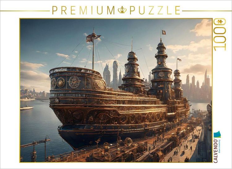 Produktbild: CALVENDO Puzzle Dampfschiff im Hafen | 1000 Teile Lege-Gr&ouml;&szlig;e 64x48cm Foto-Puzzle f&uuml;r gl&uuml;ckliche Stunden