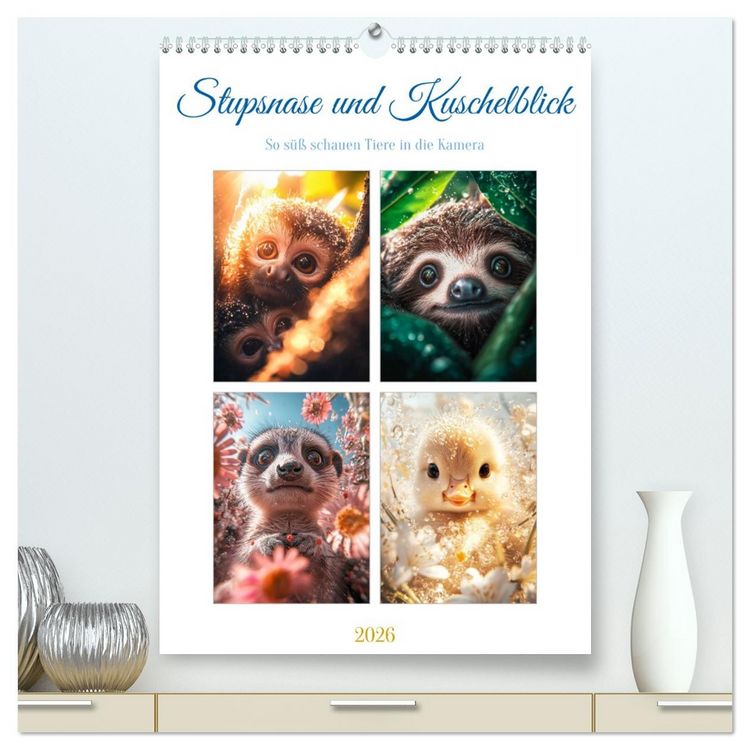 Produktbild: Stupsnase und Kuschelblick (hochwertiger Premium Wandkalender 2026 DIN A2 hoch), Kunstdruck in Hochglanz
