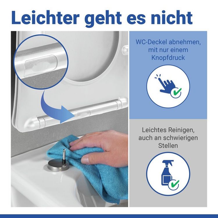 Produktbild: WC Sitz Mod. Galati Wei&szlig; matt, Toilettendeckel in D-Form mit Absenkautomatik