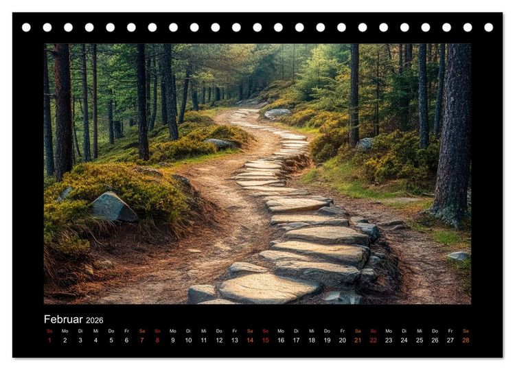 Produktbild: Geheimnisvolle Wege (Tischkalender 2026 DIN A5 quer), CALVENDO Monatskalender