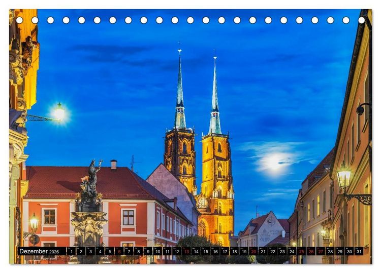 Produktbild: Ein Wochenende in Breslau (Tischkalender 2026 DIN A5 quer), CALVENDO Monatskalender