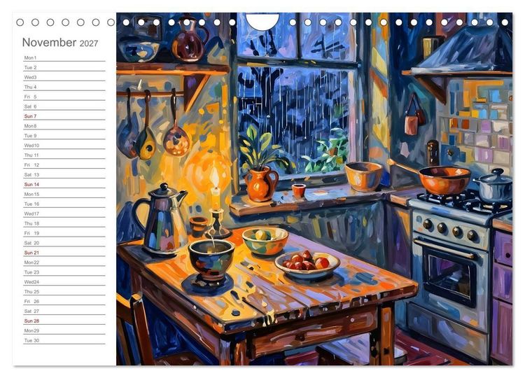Produktbild: Painted Kitchen Moments - Twelve expressive interiors (Wall Calendar 2027 DIN A4 landscape), CALVENDO 12 Month Wall Calendar