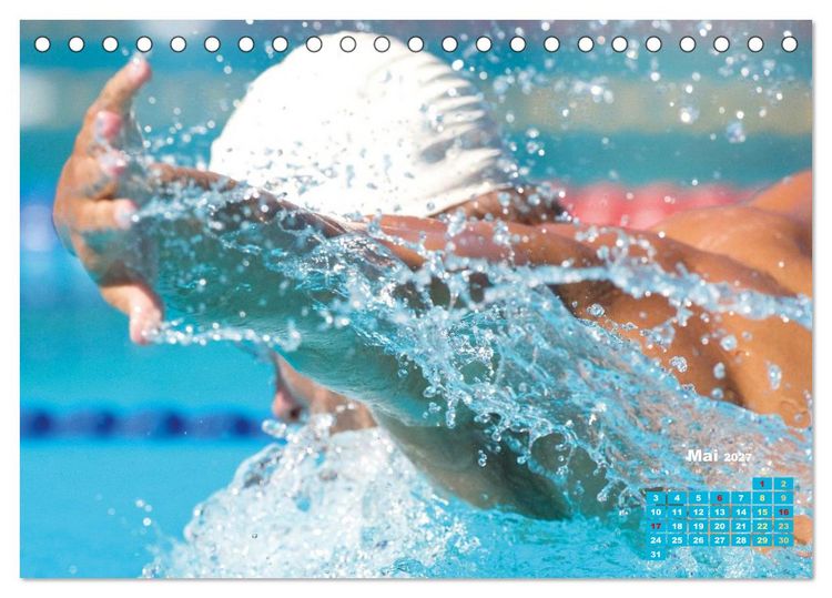 Produktbild: Schwimmen: Sport auf blauen Bahnen (Tischkalender 2027 DIN A5 quer), CALVENDO Monatskalender