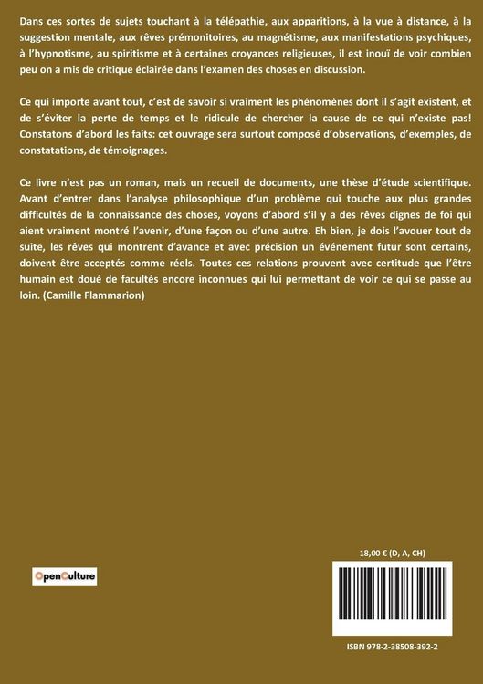 Produktbild: T&eacute;l&eacute;pathie, voyance et pr&eacute;monitions dans les r&ecirc;ves