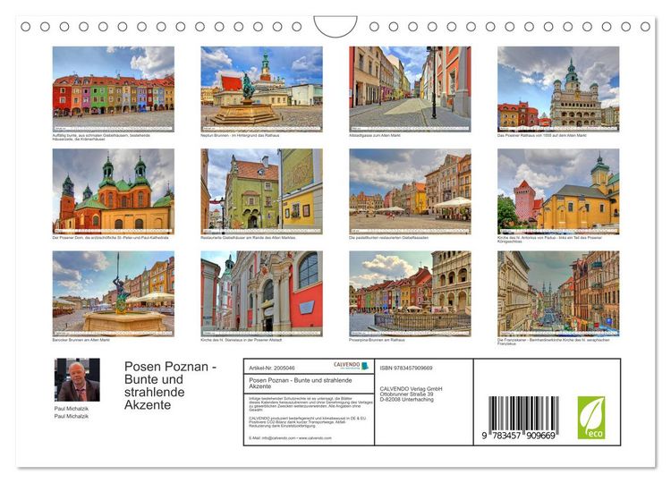 Produktbild: Posen Poznan - Bunte und strahlende Akzente (Wandkalender 2026 DIN A4 quer), CALVENDO Monatskalender