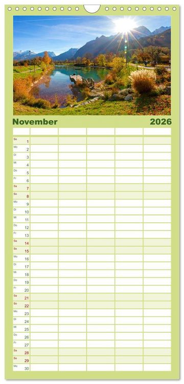 Produktbild: Familienplaner 2026 - Herzliche Gr&uuml;&szlig;e aus Kuchl mit 5 Spalten (Wandkalender, 21 x 45 cm) CALVENDO