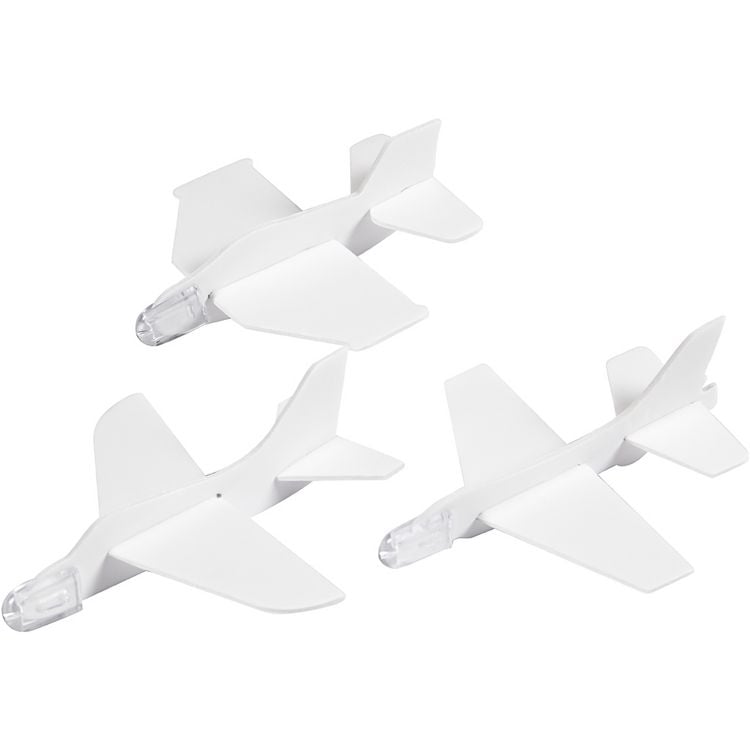 Produktbild: Creativ Company Flugzeug-Sortiment, L 11,5-12,5 cm, B 11-12 cm, Wei&szlig;, 3 Stk