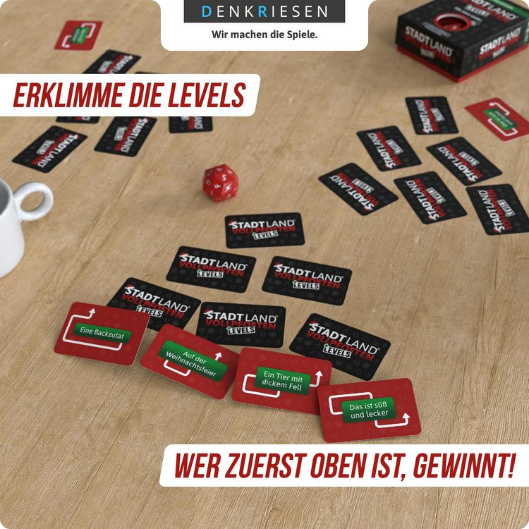 Produktbild: DENKRIESEN DEN20967 - STADT LAND VOLLPFOSTEN, Christmas Edition, Levels, Alle Jahre wieder, W&uuml;rfelspiel