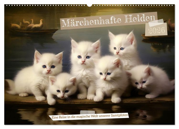 Produktbild: M&auml;rchenhafte Helden - Eine Reise in die magische Welt unserer Katzen (Wandkalender 2026 DIN A2 quer), CALVENDO Monatskalender