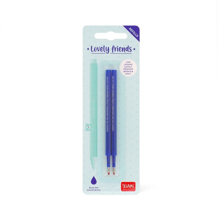 Produktbild: Legami 2 Set mit 2 Ersatzpatronen f&uuml;r Gelstift - Lovely Friends - Blau