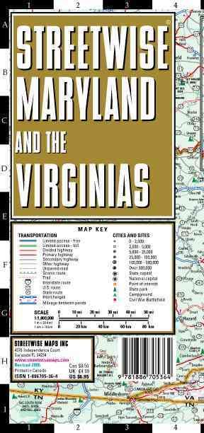 Produktbild: Streetwise Maryland & Virginia Map - Laminated State Road Map Ofmaryland & Virginia: Folding Pocket Size Travel Map