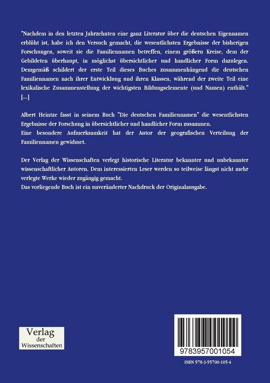 Produktbild: Die Deutschen Familiennamen
