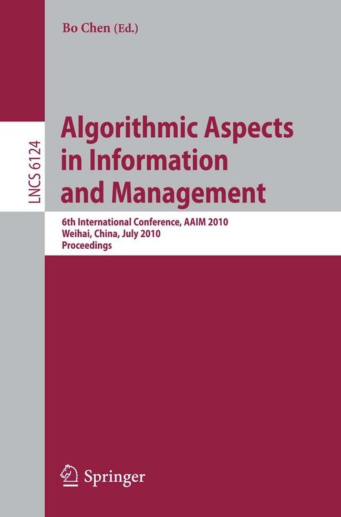 Produktbild: Algorithmic Aspects in Information and Management