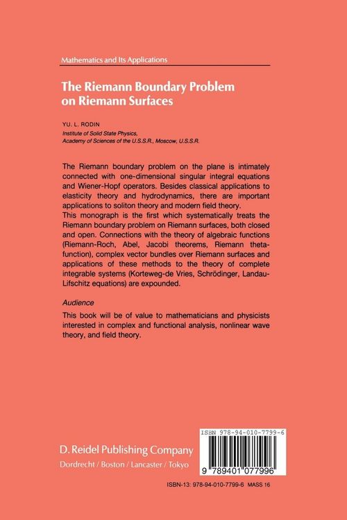 Produktbild: The Riemann Boundary Problem on Riemann Surfaces