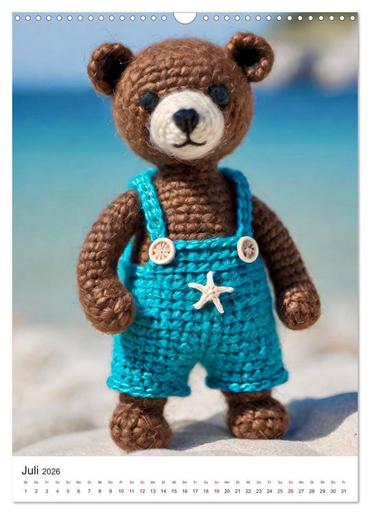 Produktbild: Teddys aus Wolle (Wandkalender 2026 DIN A3 hoch), CALVENDO Monatskalender