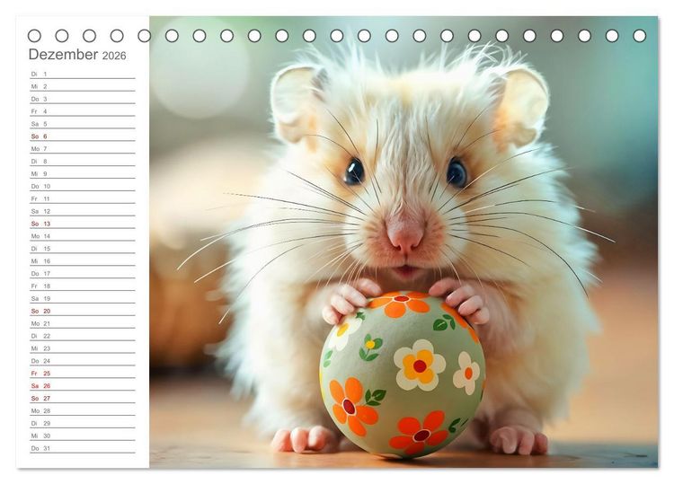 Produktbild: Spielzeit mit Schnuffel - Ein Hamster im Spielzeugparadies (Tischkalender 2026 DIN A5 quer), CALVENDO Monatskalender