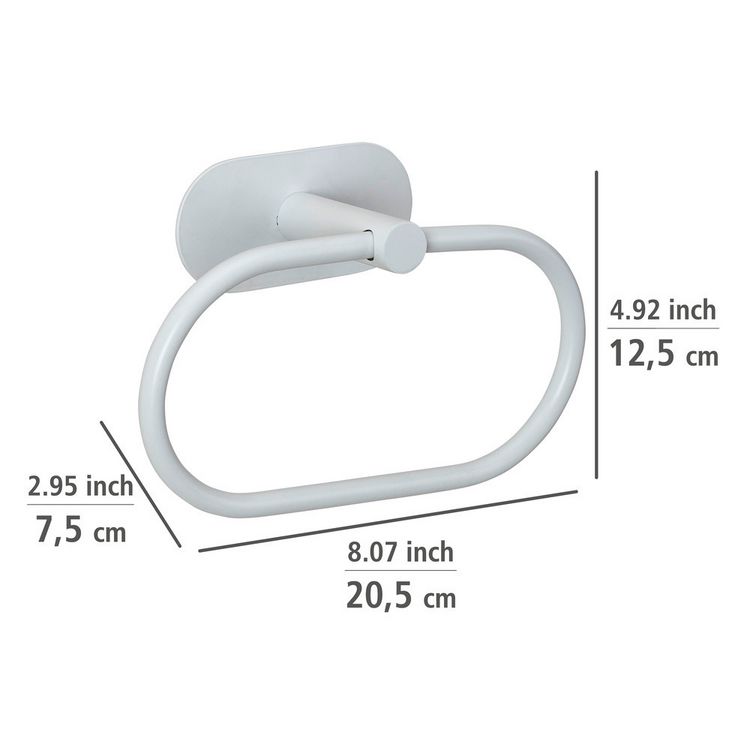 Produktbild: Turbo-Loc&reg; Handtuchring Mod. Orea White matt, aus rostfreiem Edelstahl