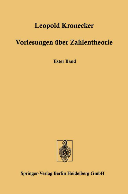 Produktbild: Vorlesungen &uuml;ber Zahlentheorie