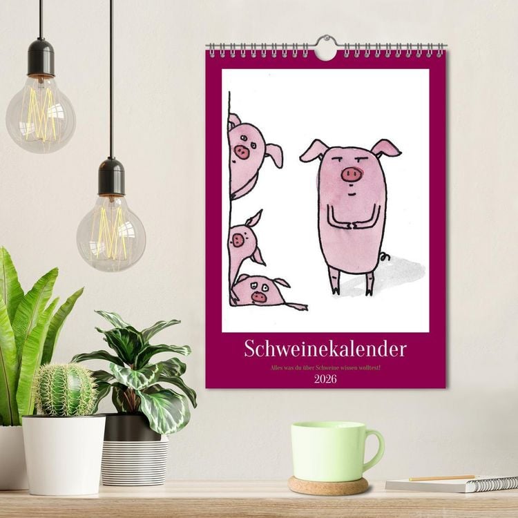 Produktbild: Schweinekalender - Alles was du &uuml;ber Schweine wissen wolltest! (Wandkalender 2026 DIN A4 hoch), CALVENDO Monatskalender