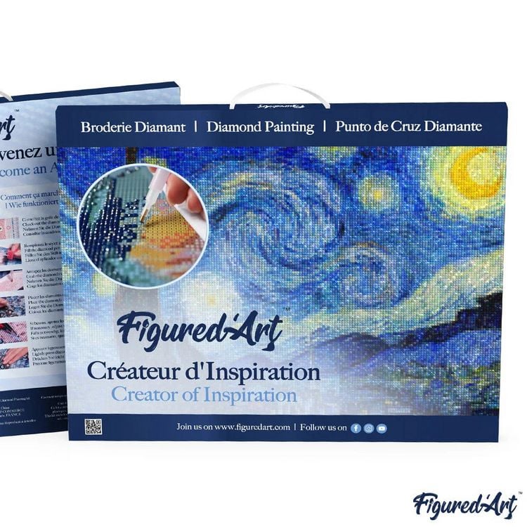 Produktbild: FiguredArt DP-066-Y - Diamond Painting, Haus an der K&uuml;ste, Leinwand-Keilrahmen 40x50cm, Diamond Painting Set