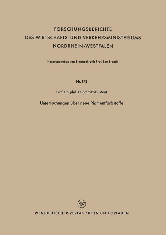 Produktbild: Untersuchungen &uuml;ber neue Pigmentfarbstoffe