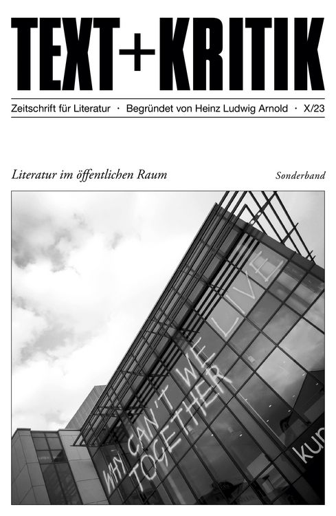 Produktbild: TEXT + KRITIK Sonderband - Literatur im &ouml;ffentlichen Raum