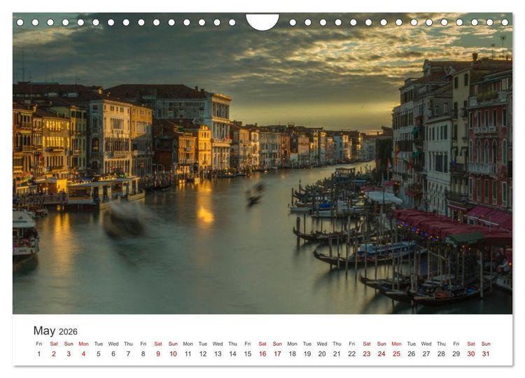 Produktbild: Romantic colors in Venice (Wall Calendar 2026 DIN A4 landscape), CALVENDO 12 Month Wall Calendar