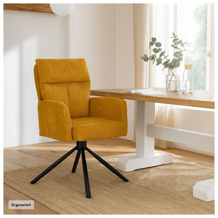 Produktbild: HTI-Living HTI-Living Drehstuhl Kyra Gelb HTI-Living Drehstuhl Kyra Gelb
