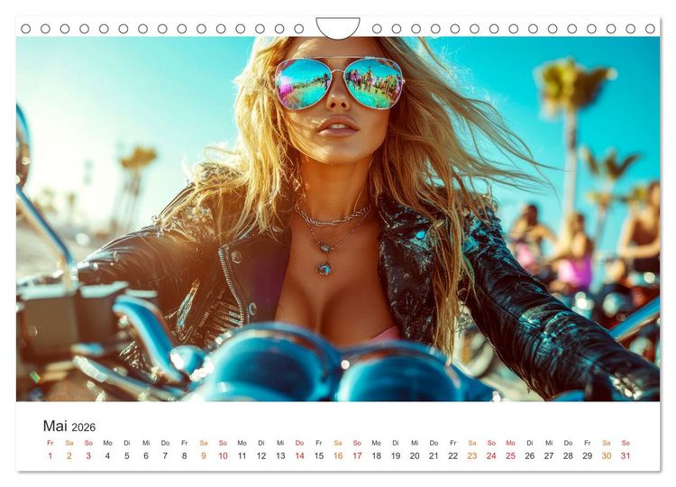 Produktbild: Frauen Power Motorrad (Wandkalender 2026 DIN A4 quer), CALVENDO Monatskalender