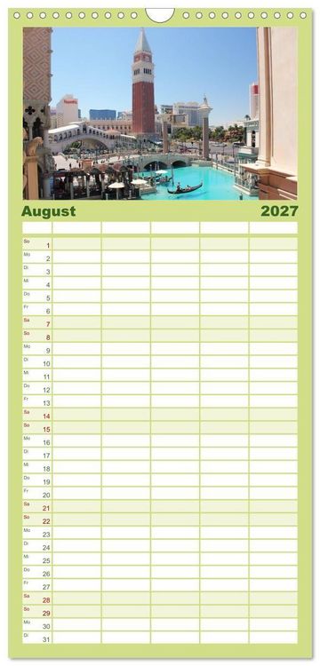 Produktbild: Familienplaner 2027 - Las Vegas - Nevada mit 5 Spalten (Wandkalender, 21 x 45 cm) CALVENDO