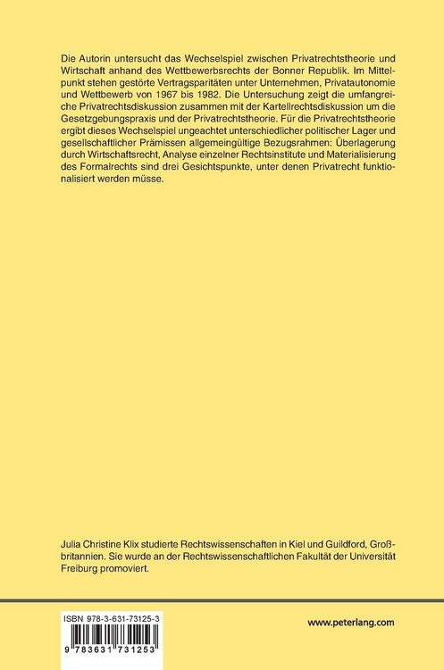 Produktbild: Privatrechtstheorie und Wirtschaft von 1967 bis 1982